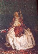 Adolph von Menzel Portrait of Frau Maercker oil on canvas